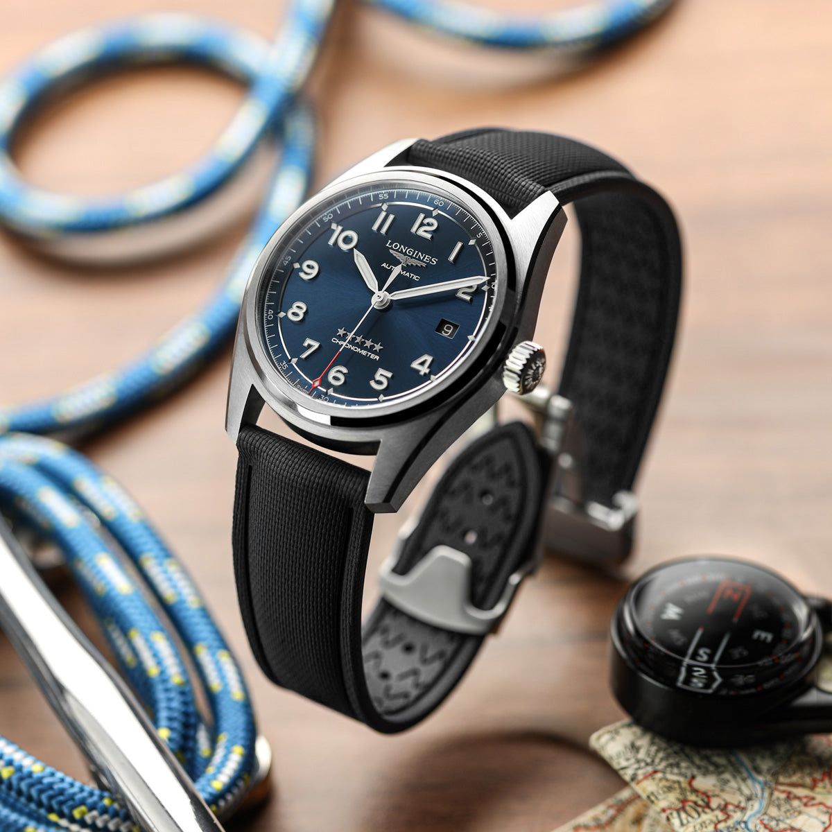 Endurance Rubber Deployant Watch Strap - Midnight Black