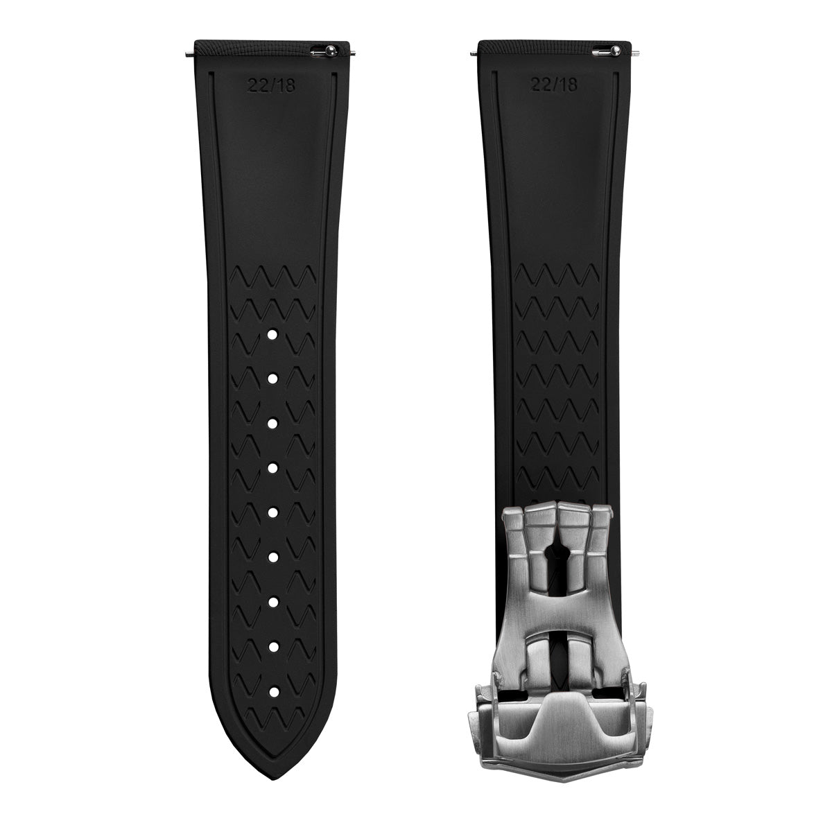 Endurance Rubber Deployant Watch Strap - Midnight Black