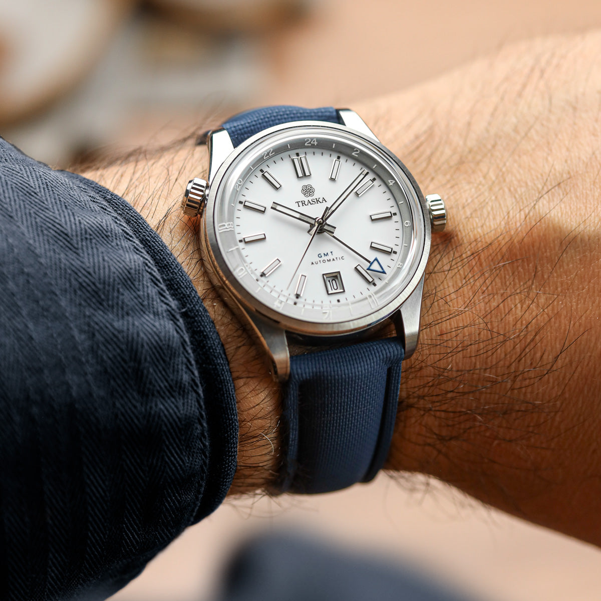 Endurance Rubber Deployant Watch Strap - Captain’s Blue on Traska