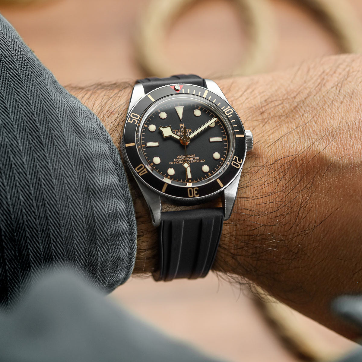 Radius CTS Rubber Watch Strap - Jet Black