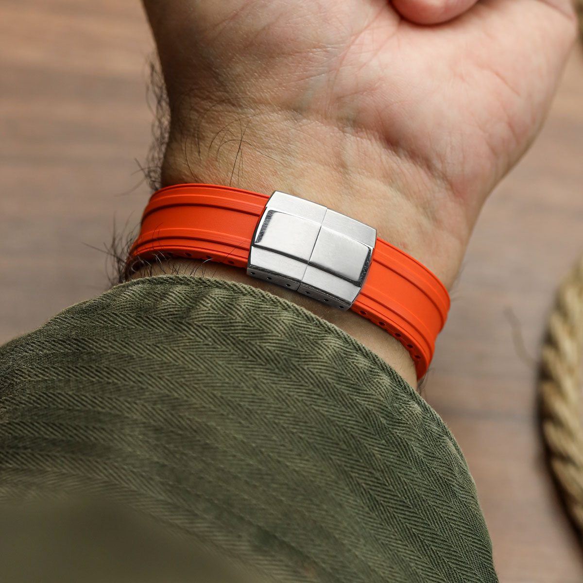 Radius CTS Rubber Watch Strap - Spanish Orange