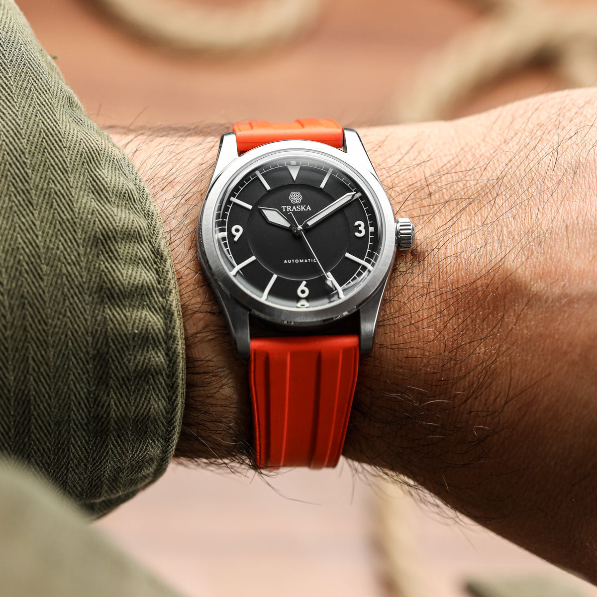 Radius CTS Rubber Watch Strap - Spanish Orange