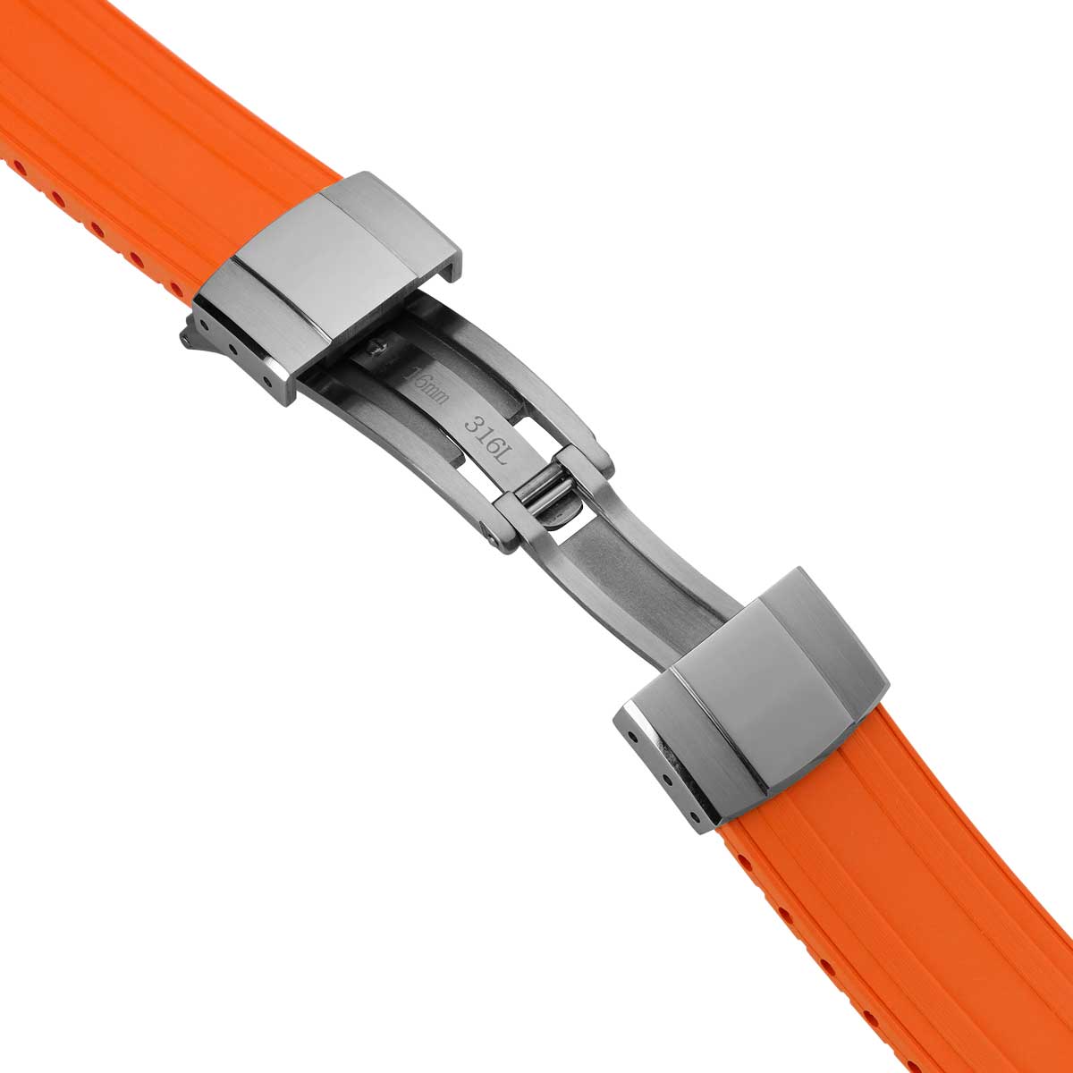 Radius CTS Rubber Watch Strap - Spanish Orange