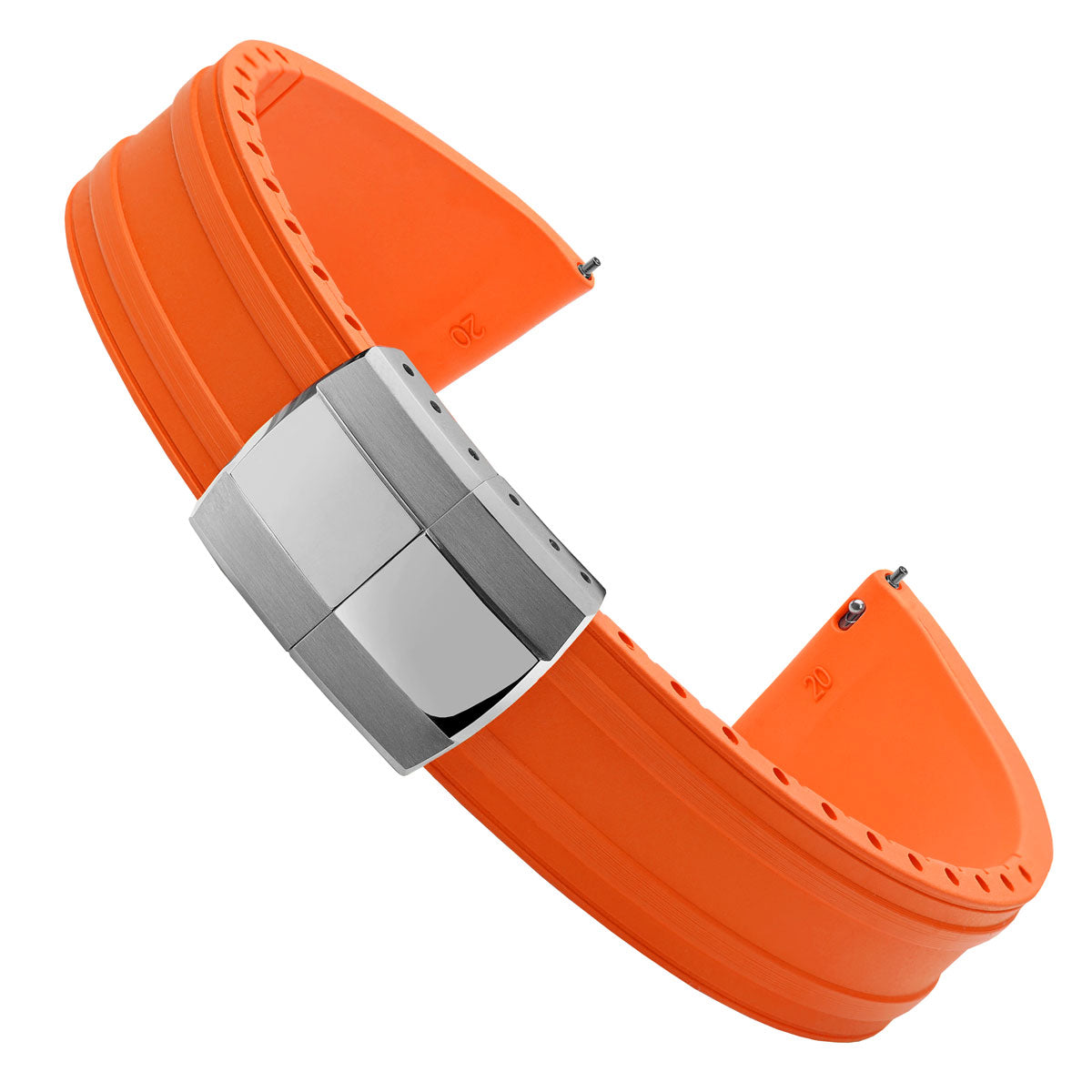 Radius CTS Rubber Watch Strap - Spanish Orange