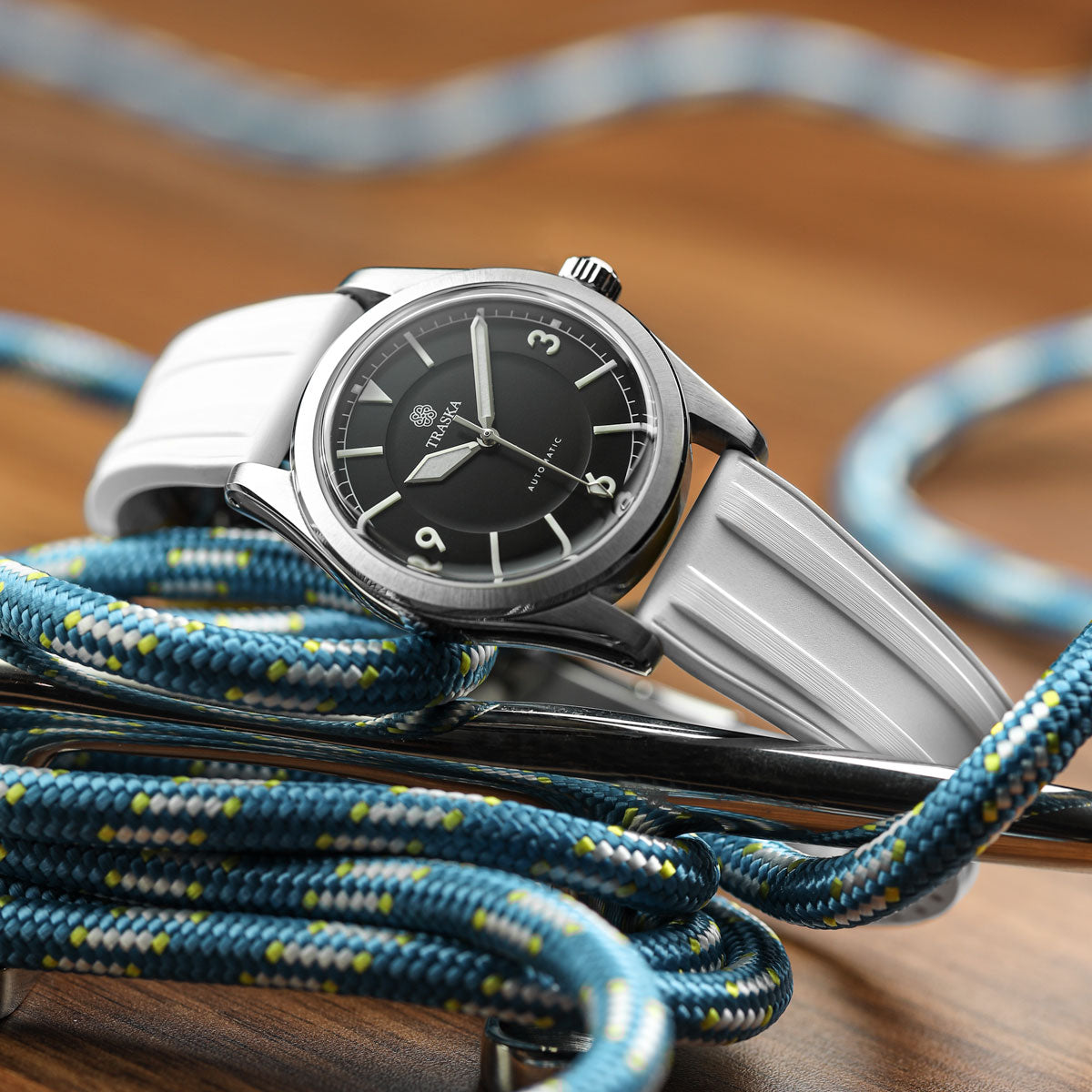 Radius CTS Rubber Watch Strap - Ice White on Traska