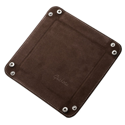 Genuine Leather Watch Tray - Brown Nubuck