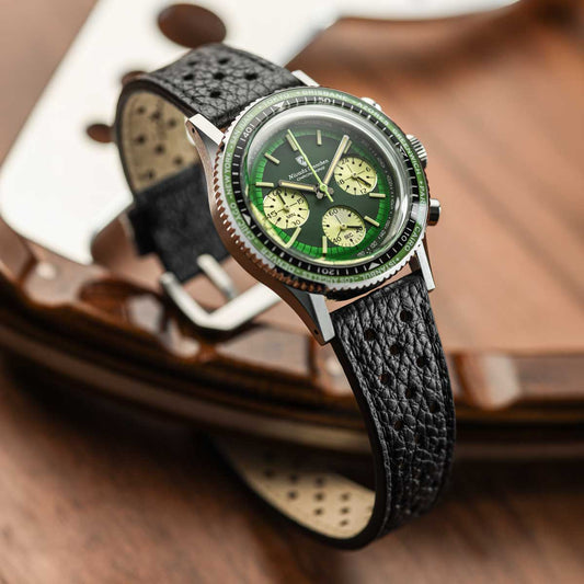 Nivada Grenchen Chronoking Racing II Green - Black Racing Strap