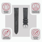 Rochefort Flat Patina Calf Leather Watch Strap - Platinum