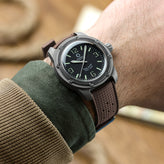 Vintage Style Perforated Rubber Watch Strap - Brown