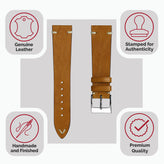 Vintage Cavallo Horse Leather Watch Strap - Cognac
