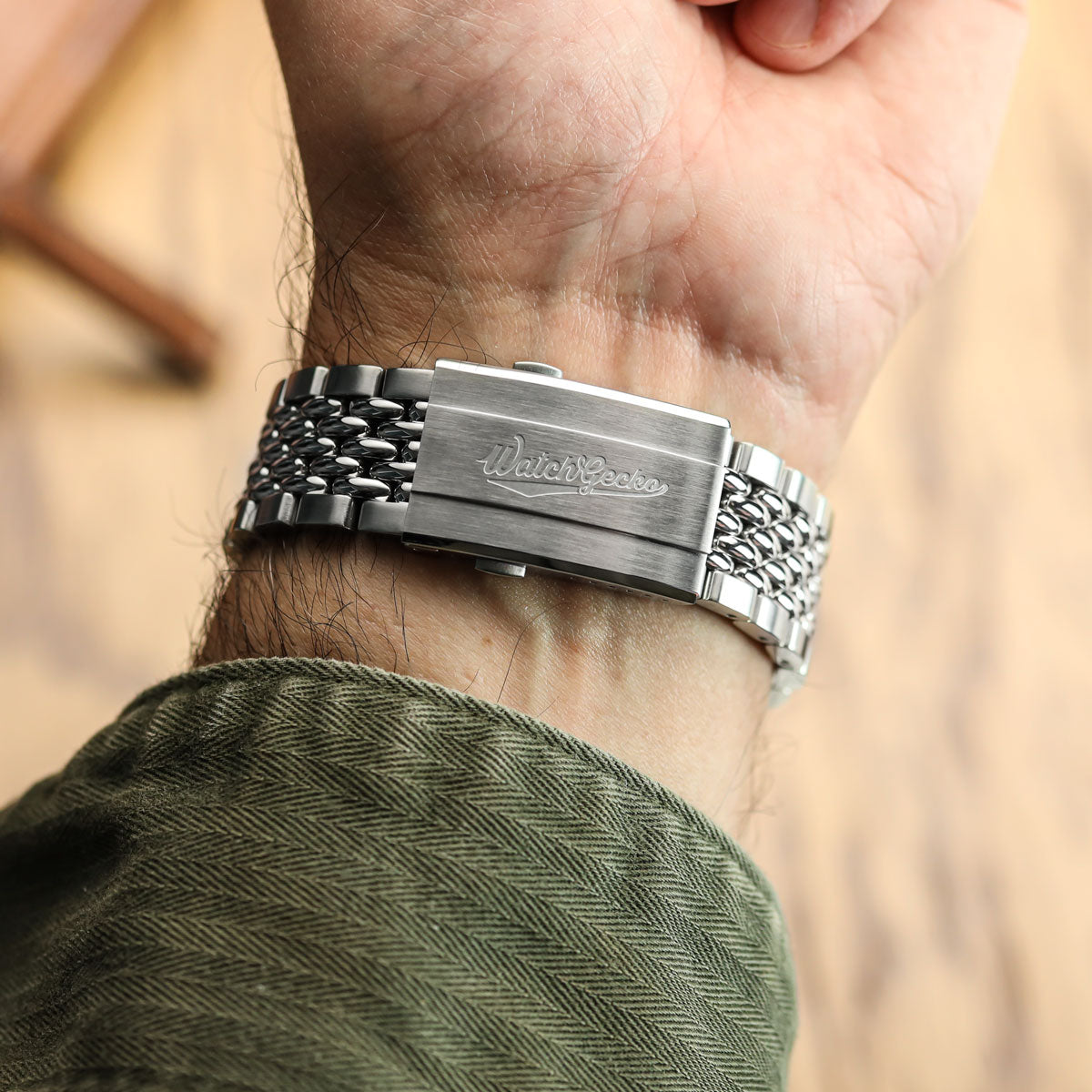 Premium Stainless Steel Beads of Rice Watch Bracelet