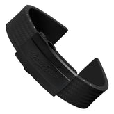 400 CTS Italian Rubber Divers Reversible Watch Strap - Black - IP Black
