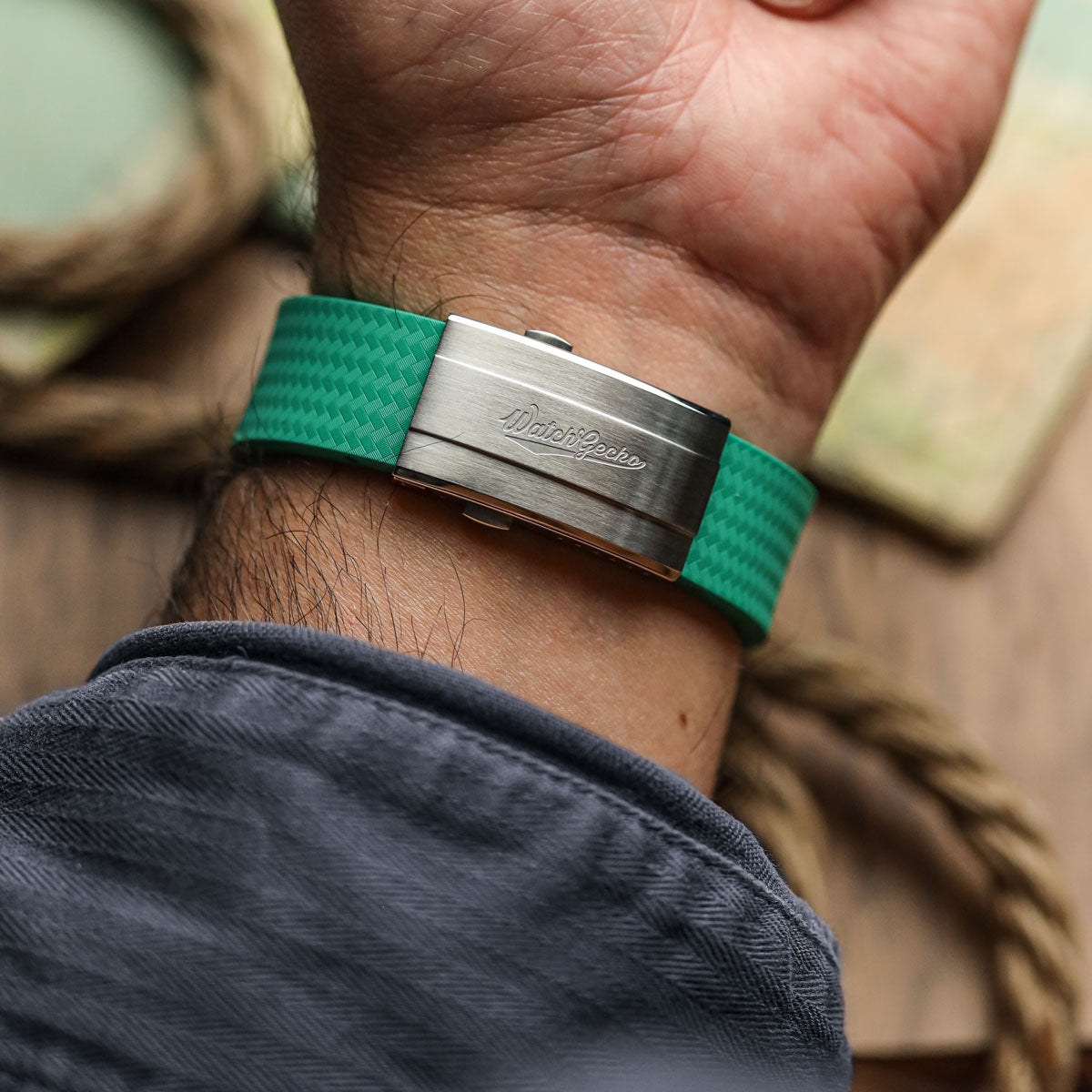 Push Button Divers Deployant Buckle - Super Luminova