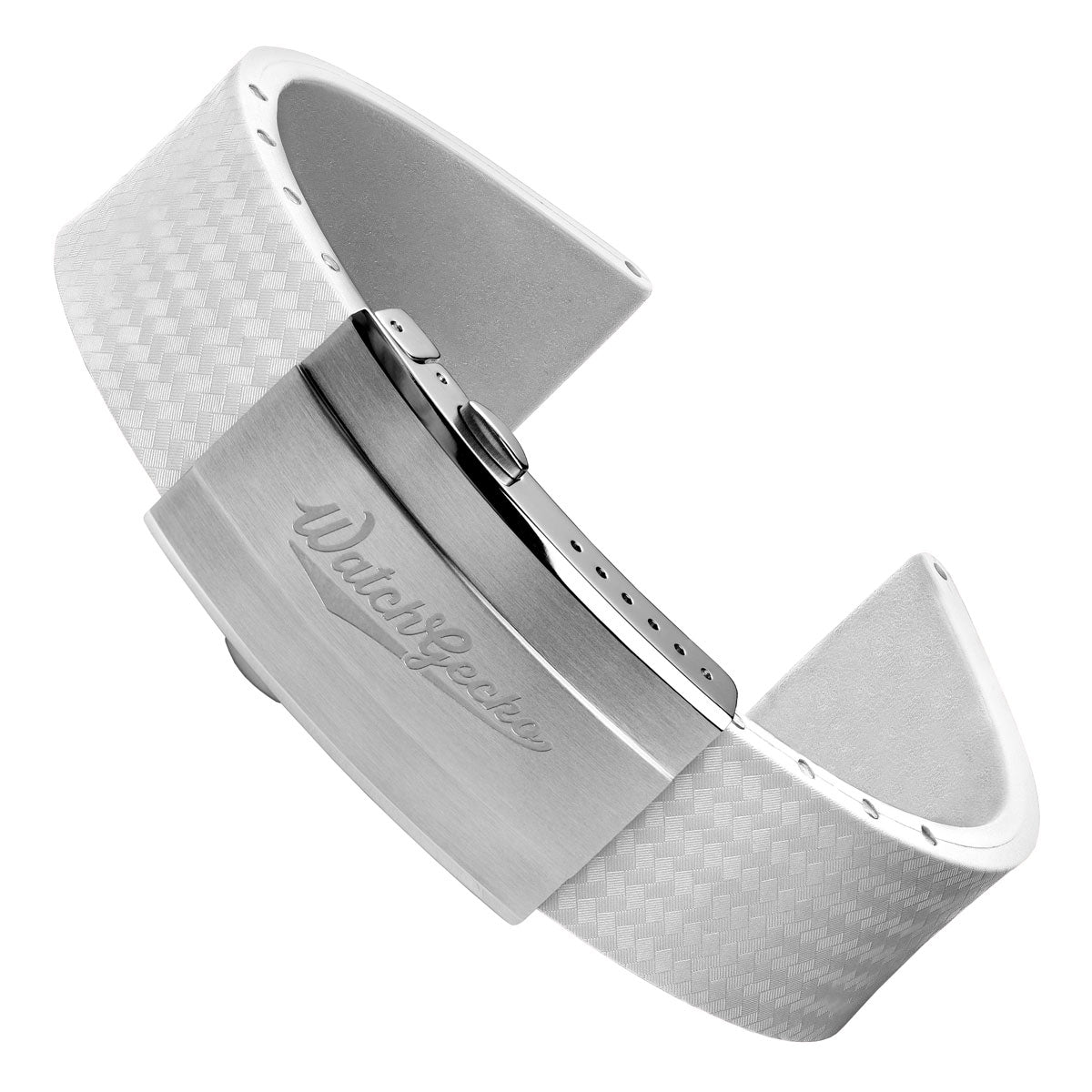 400 CTS Italian Rubber Divers Reversible Watch Strap - White - Brushed /  Polished | WatchGecko