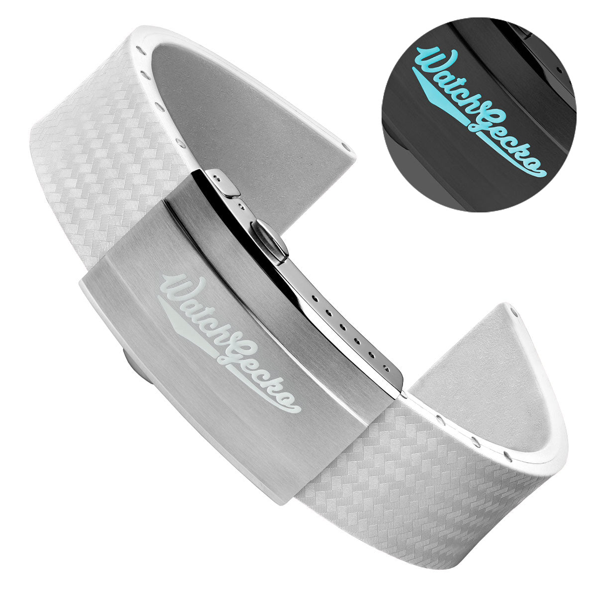 400 CTS Italian Rubber Divers Reversible Watch Strap - White  - Super Luminova