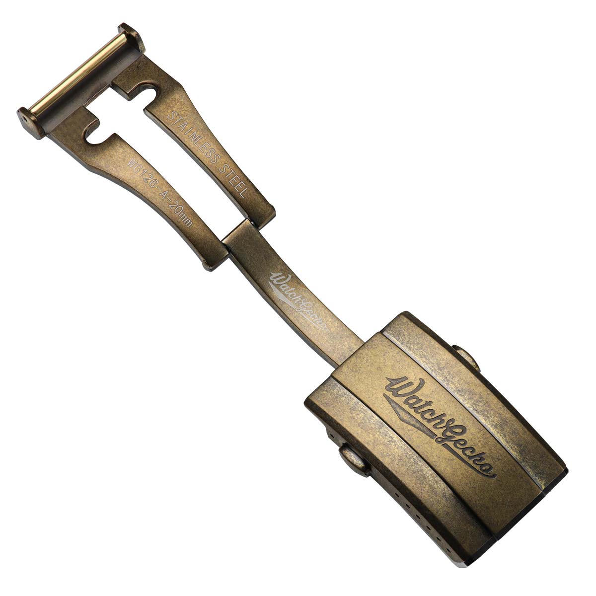 Push Button Divers Deployant Buckle - Antique Bronze