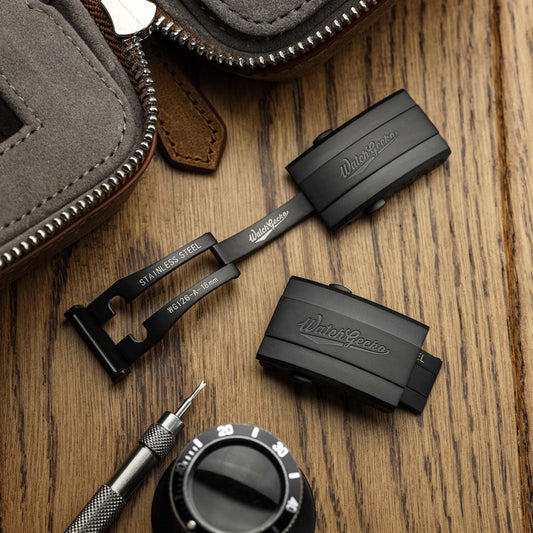 Push Button Divers Deployant Buckle - IP Black