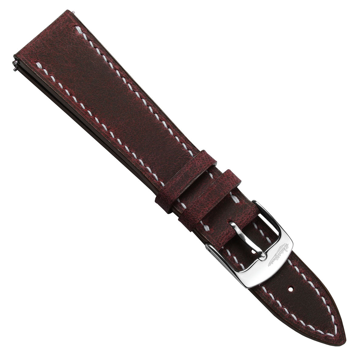 Hanley Crazy Horse Leather Watch Strap - Bordeaux