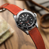 Ravello Tuscan Leather Watch Strap - Rust on Squale 1545