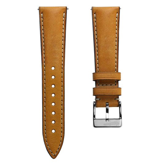 Original Highley Half Padded Martino Italian Leather Watch Strap - Wheatfield