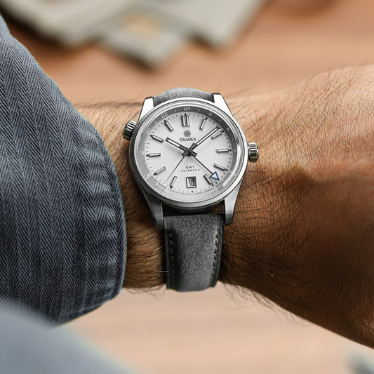 Original Highley Padded Suede Italian Leather Watch Strap - Anthracite