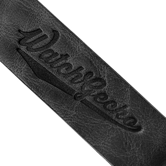 WatchGecko Branded Leather Keyring - Black
