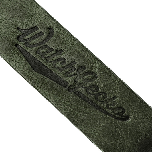 WatchGecko Branded Leather Keyring - Dark Green