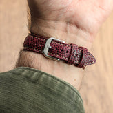 WatchGecko Adassa Classic Caviar Leather Watch Strap - Oxblood