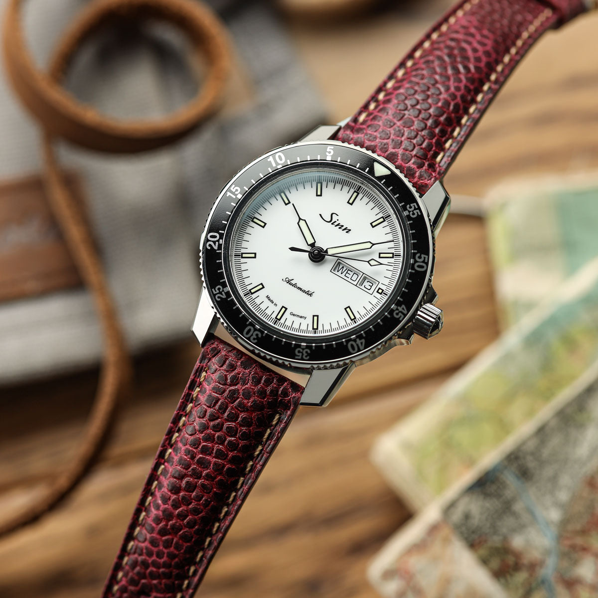 WatchGecko Adassa Classic Caviar Leather Watch Strap - Oxblood