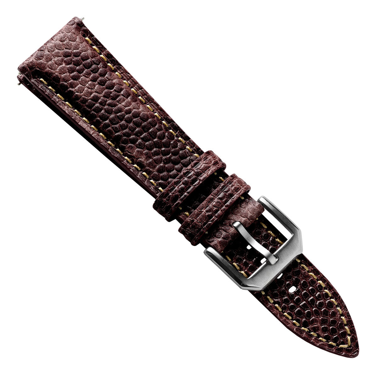 WatchGecko Adassa Classic Caviar Leather Watch Strap - Coffee