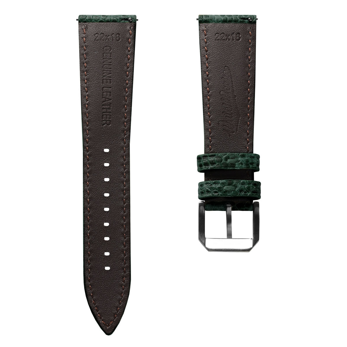 WatchGecko Adassa Caviar Leather Watch Strap - Forest