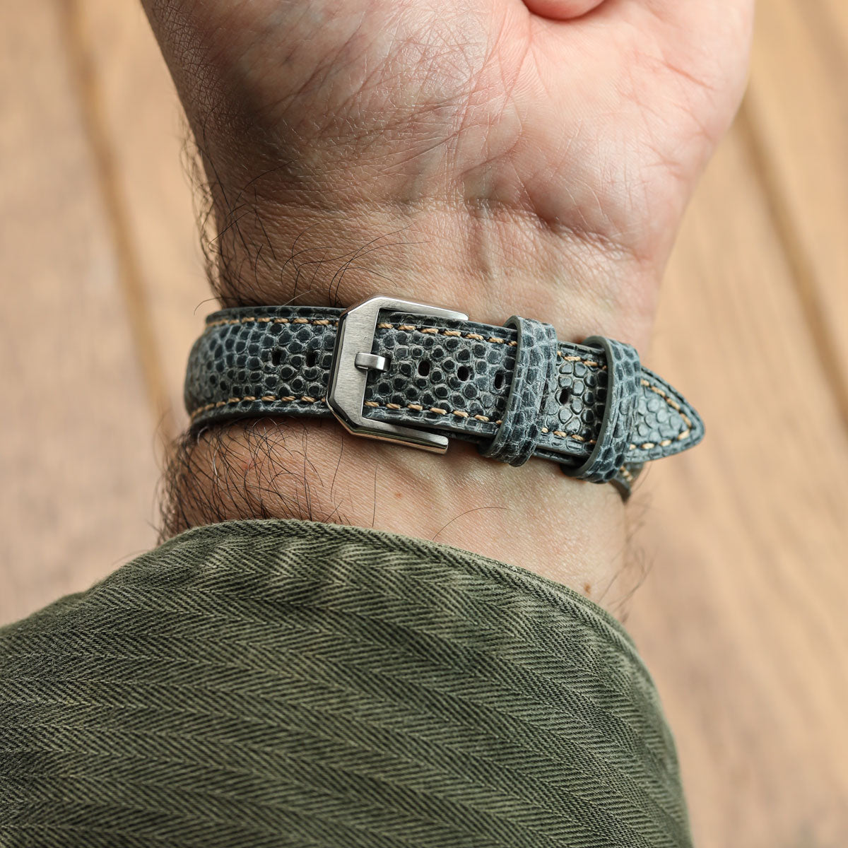 WatchGecko Adassa Caviar Leather Watch Strap - Forest
