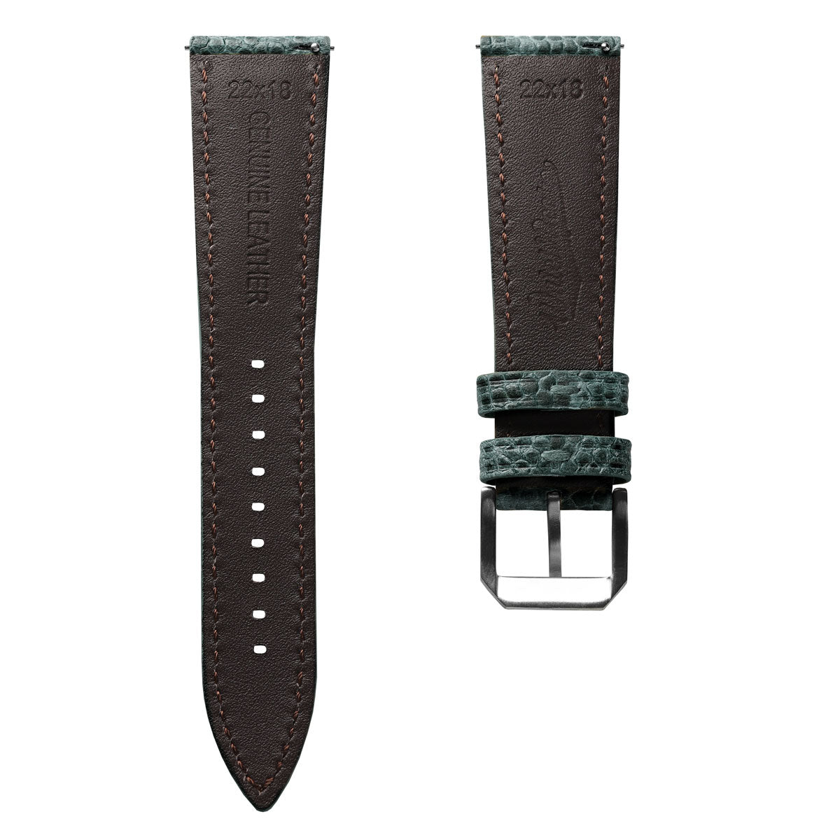 WatchGecko Adassa Classic Caviar Leather Watch Strap - Slate