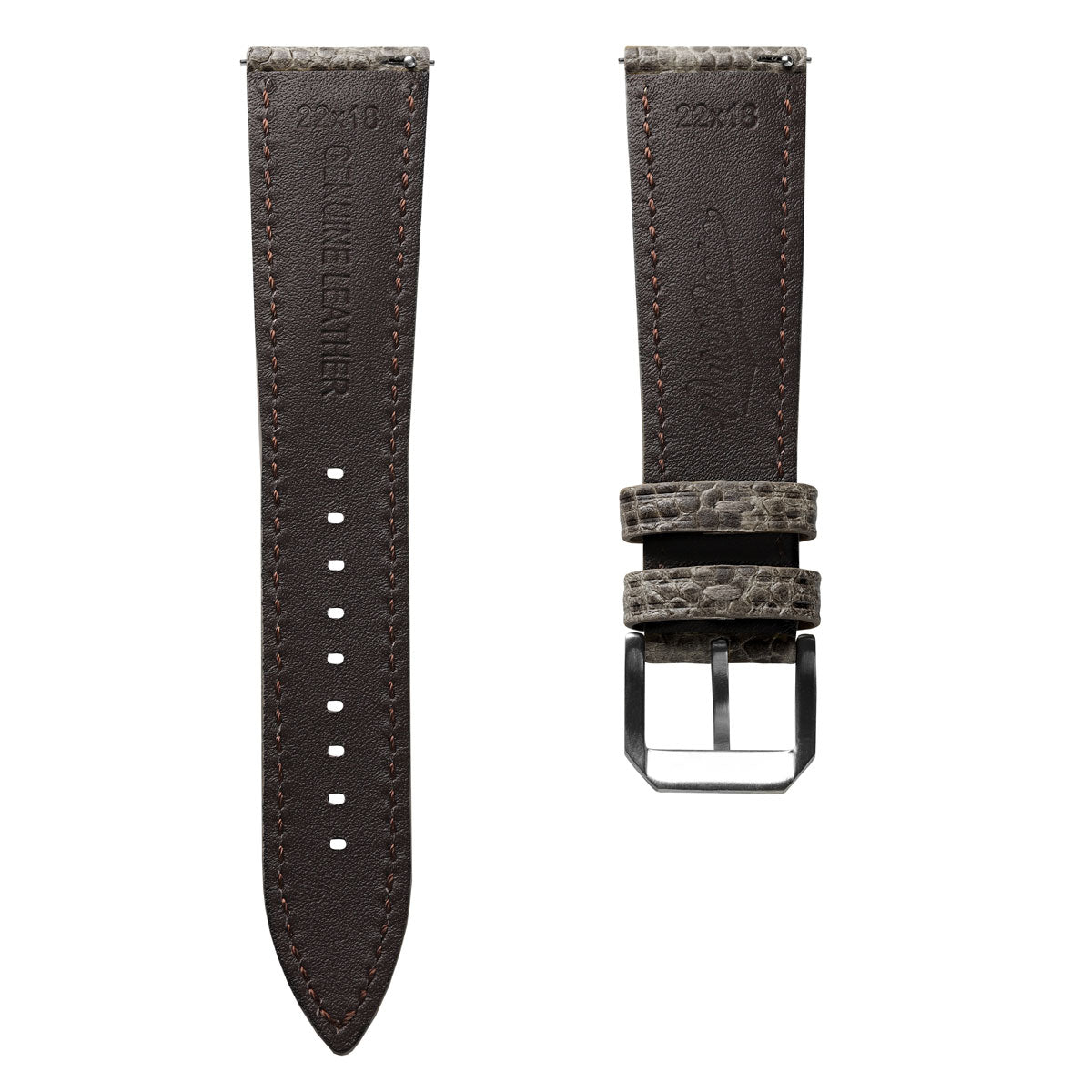 WatchGecko Adassa Classic Caviar Leather Watch Strap - Graphite