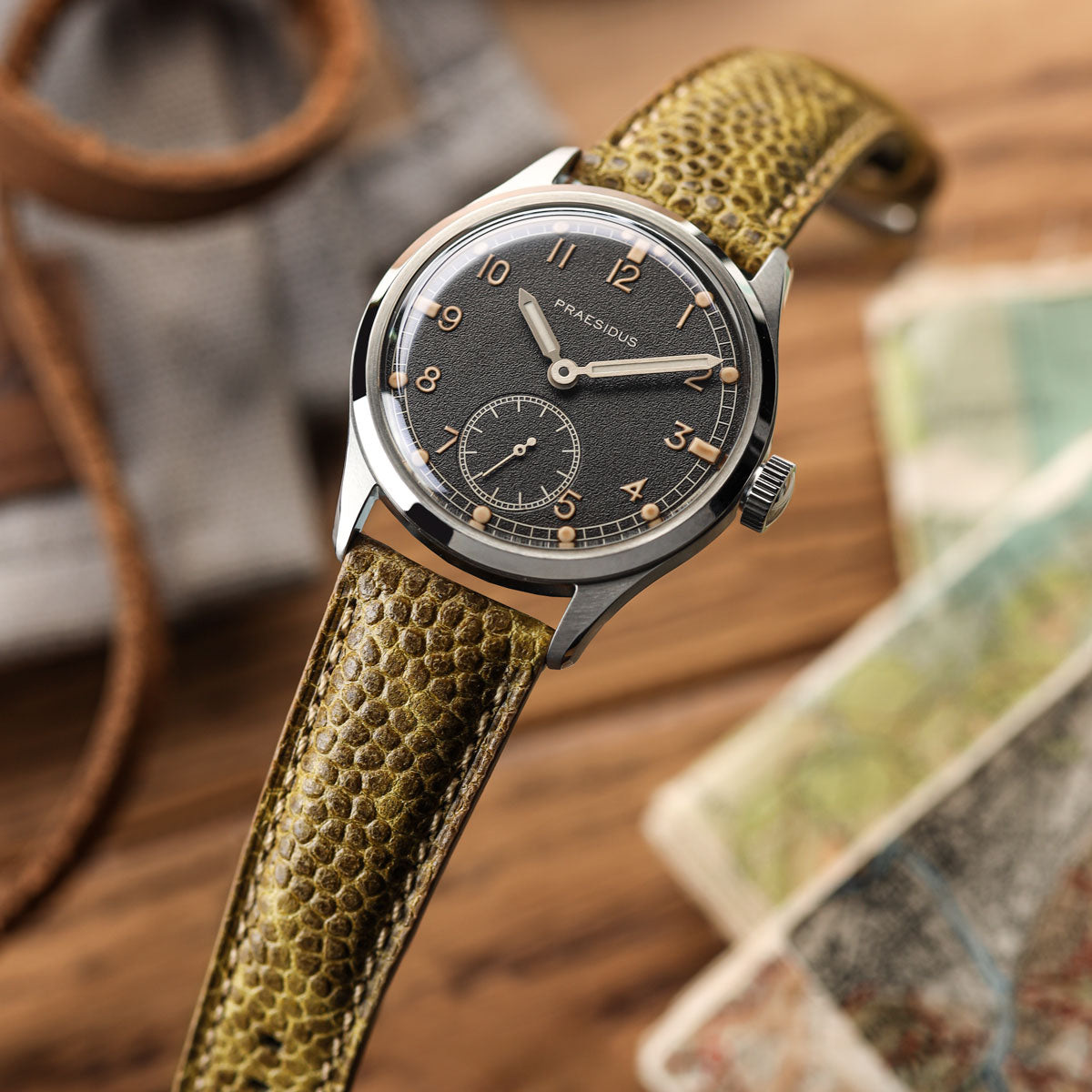 WatchGecko Adassa Classic Caviar Leather Watch Strap - Ochre