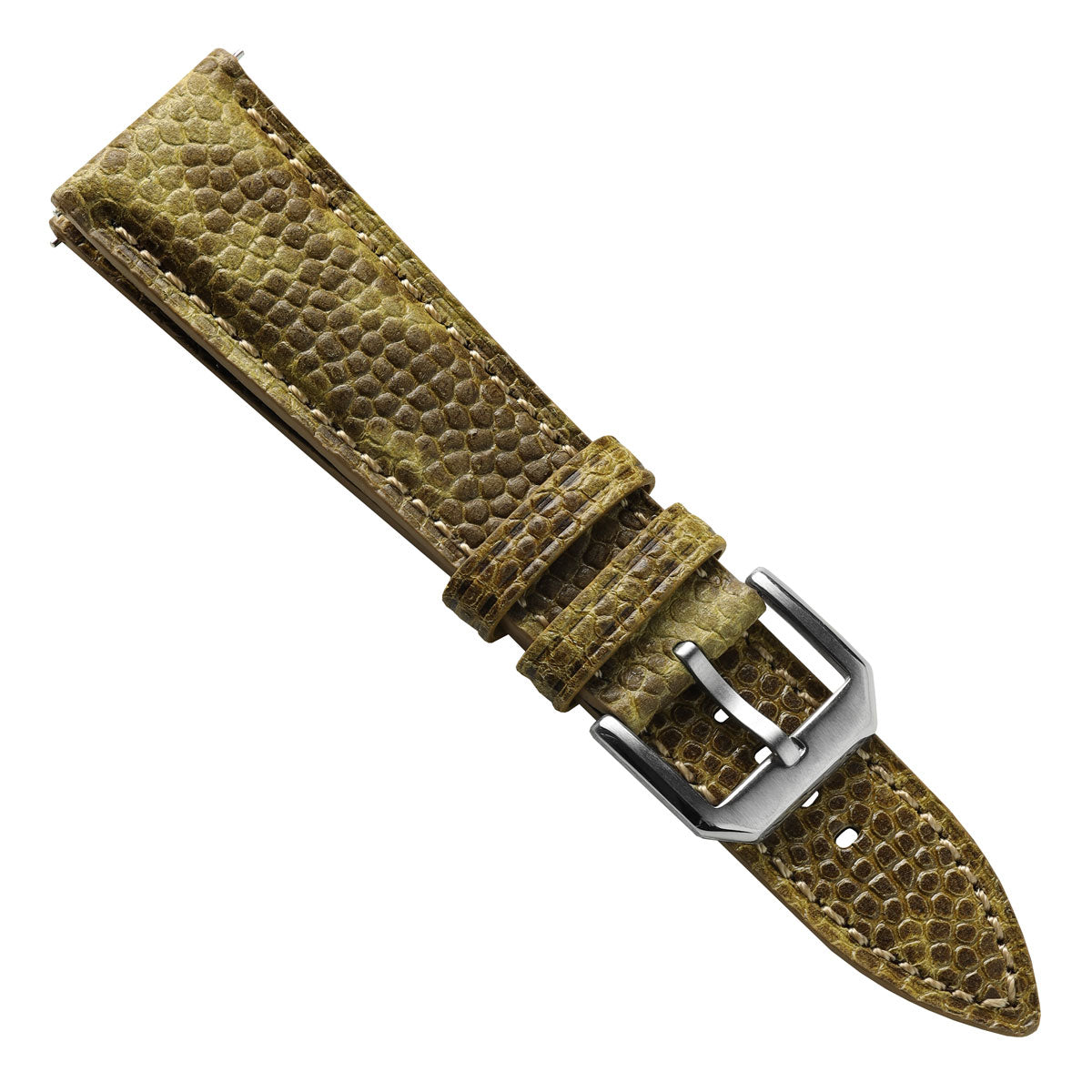 Adassa Padded Leather Watch Strap - Caviar Ochre Yellow