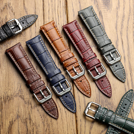 Carolina Gator Print Genuine Leather Watch Strap Range