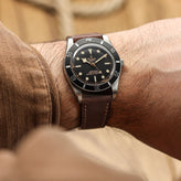 Flat Leather Watch Strap - Pastel Chestnut Brown