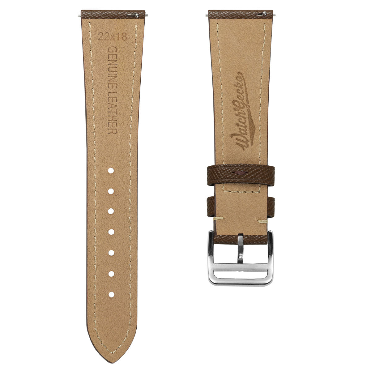 Brixham Flat Leather Watch Strap - Crazy Horse Vintage Chestnut
