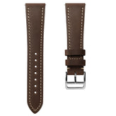 Brixham Flat Leather Watch Strap - Crazy Horse Vintage Chestnut