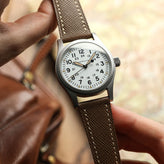 Brixham Flat Leather Watch Strap - Vintage Tan