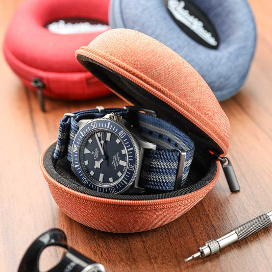 Zip Up Doughnut Watch Case - Burnt Orange