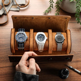 WatchGecko 3 Watch Travel Roll Case - Brown
