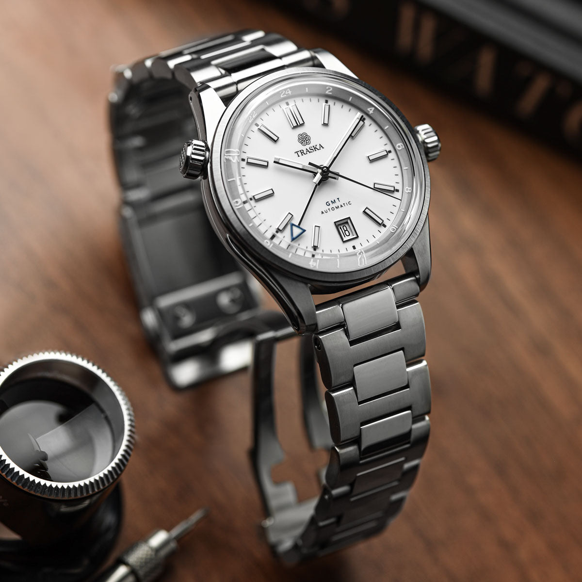 Langstone Solid Stainless Steel Diver's Watch Bracelet - Polished Centre Links