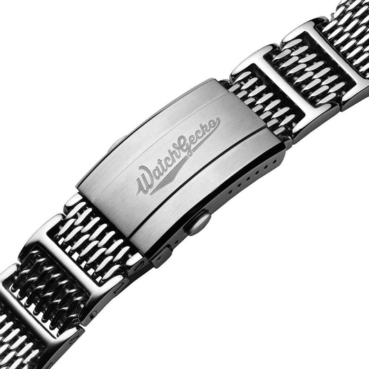 Genuine H Link Shark Mesh 316L Stainless Watch Bracelet - Polished