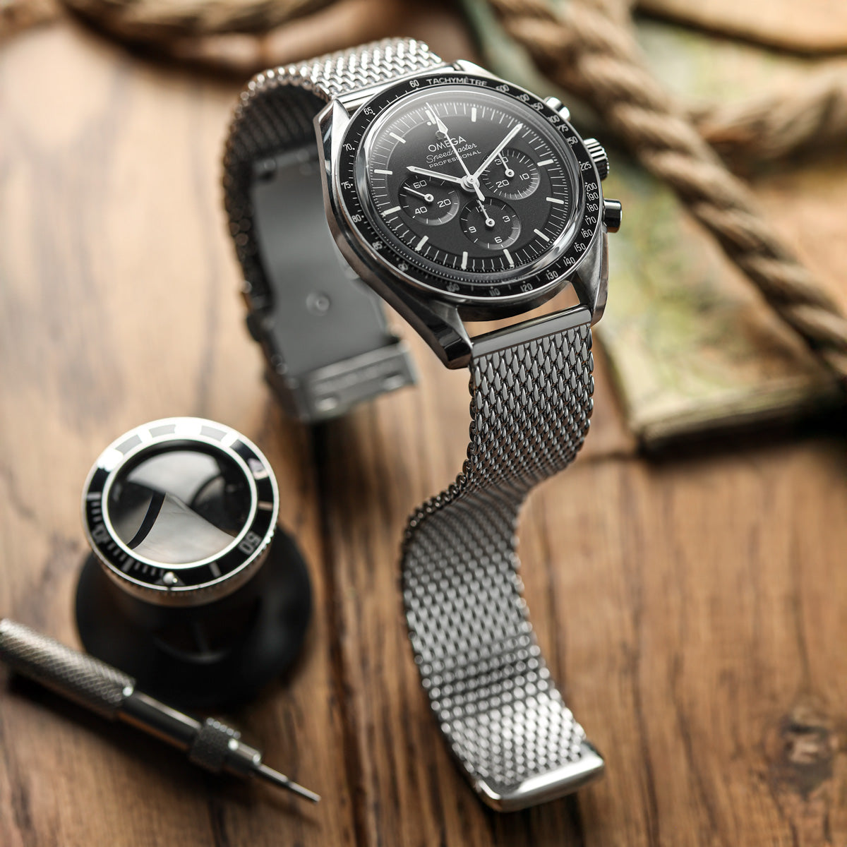 Merriott Quick-Release Milanese Mesh Stainless Steel Watch Strap - Polished