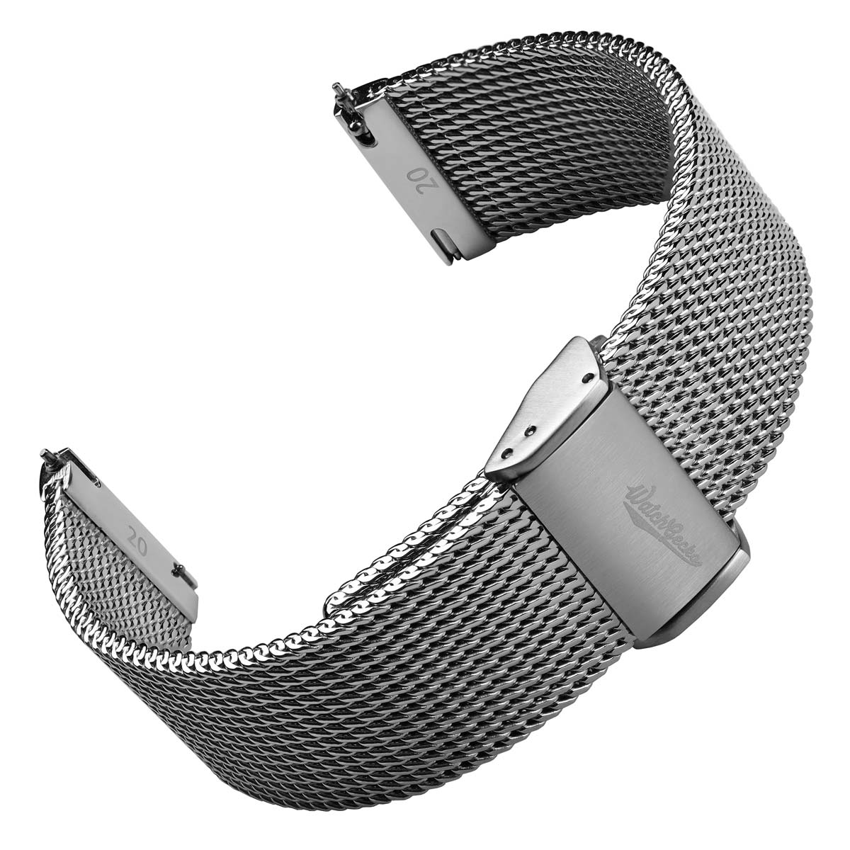 WatchGecko Oblique Milanese Mesh Stainless Steel Watch Strap - Polished