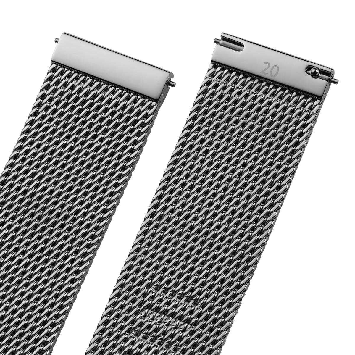 WatchGecko Oblique Milanese Mesh Stainless Steel Watch Strap - Polished