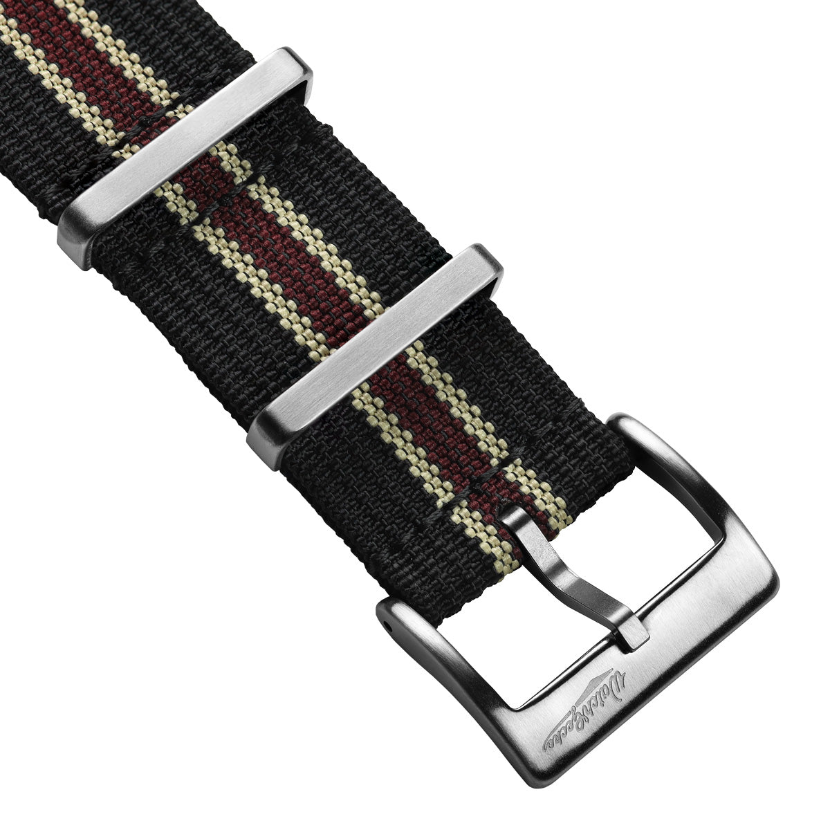 WatchGecko Ridge British Military Watch Strap - Black, Beige & Red