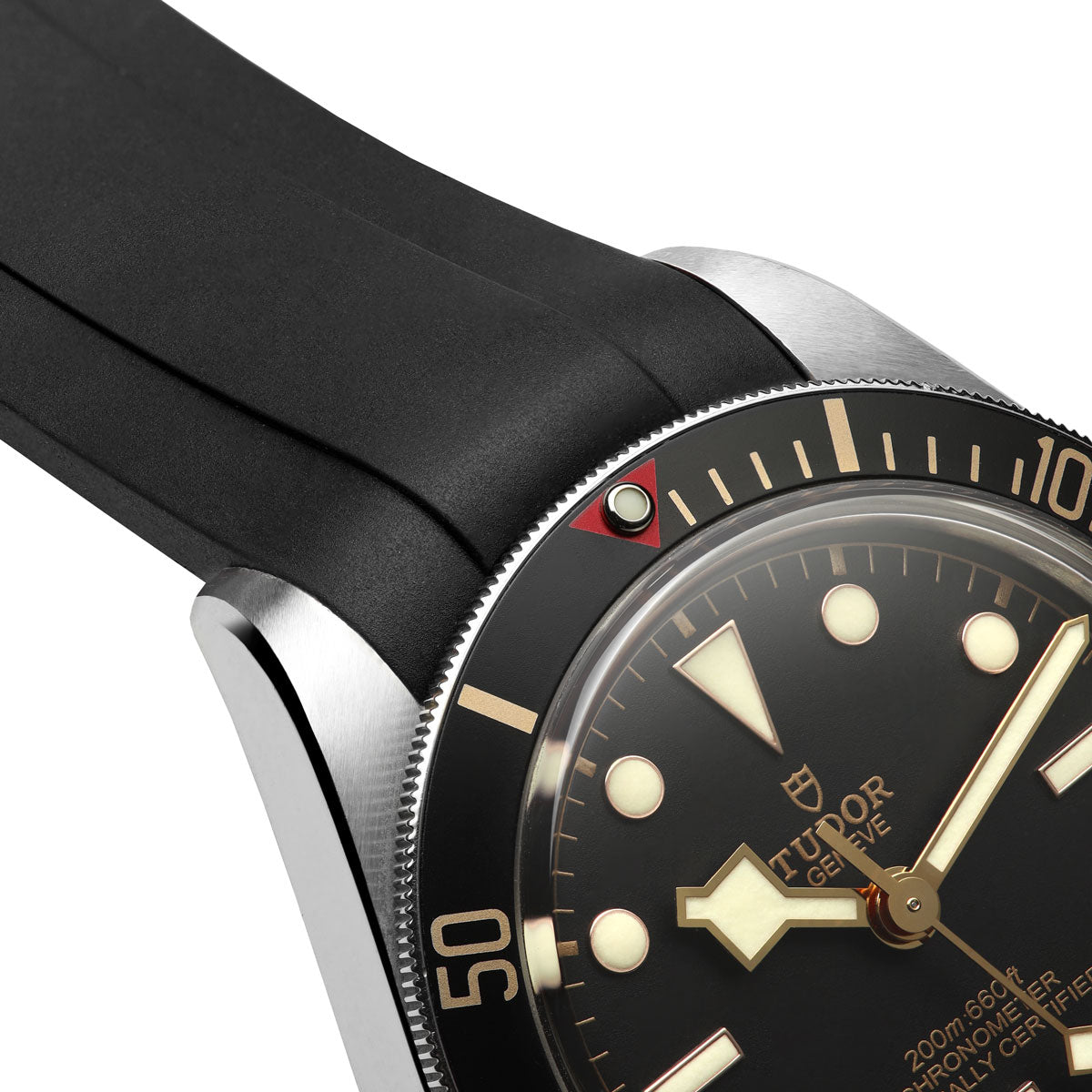 WatchGecko Tudor Black Bay 58 Style Rubber Watch Strap - Black